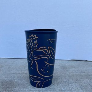 2017 Starbucks Navy Blue/Gold Tumbler Mug Cup